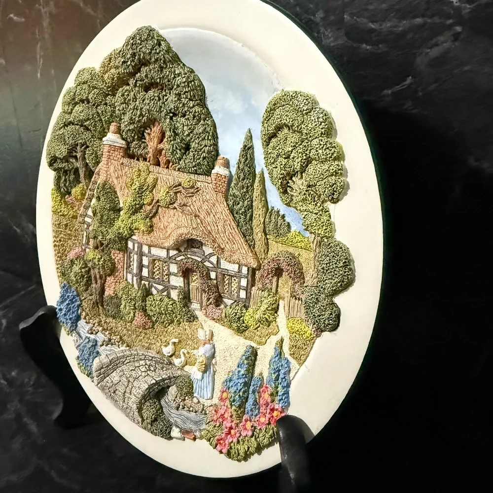 DAVENPORT STUDIOS “Hollyhock Cottage” Collector Plate #1569A